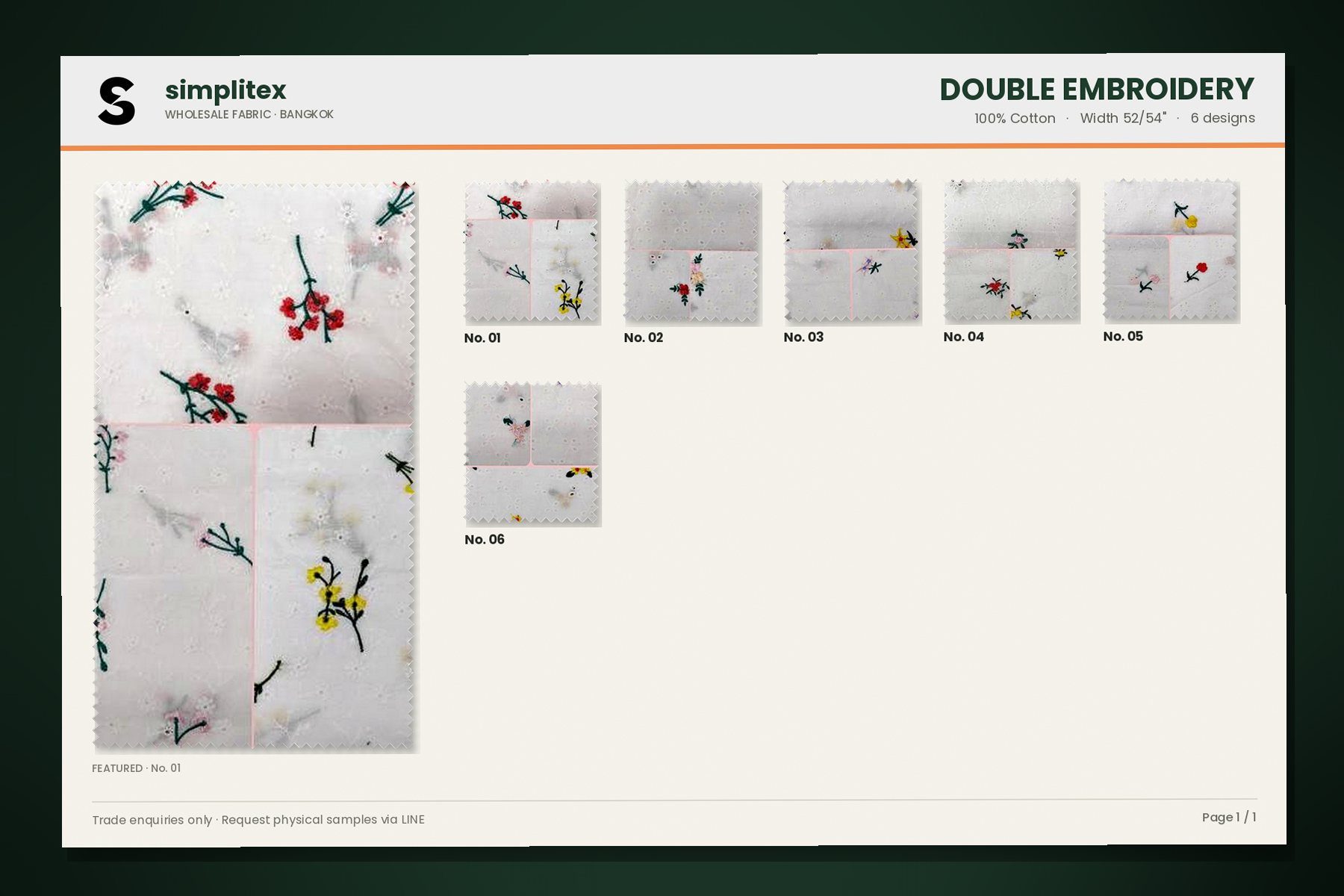 Double Embroidery sample book