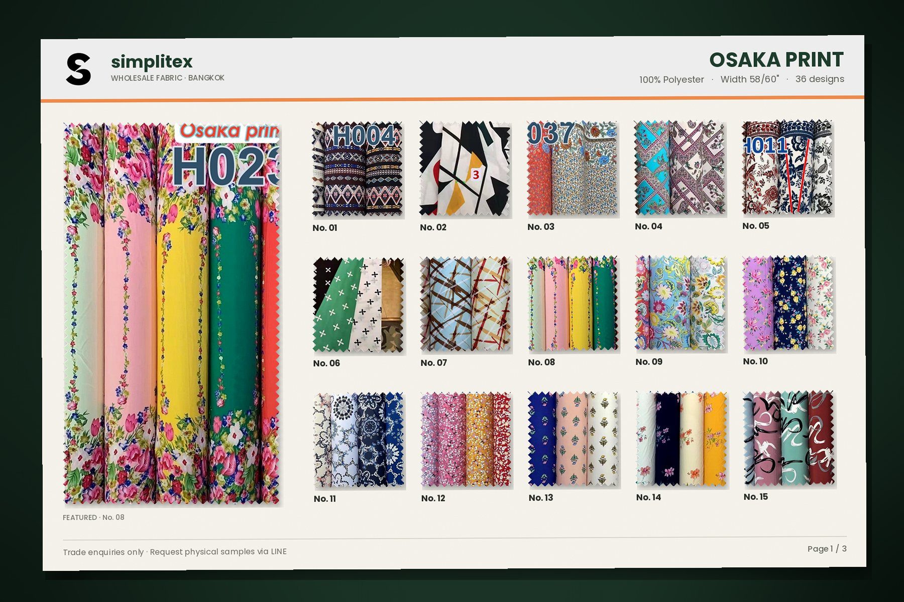 Osaka Print sample book