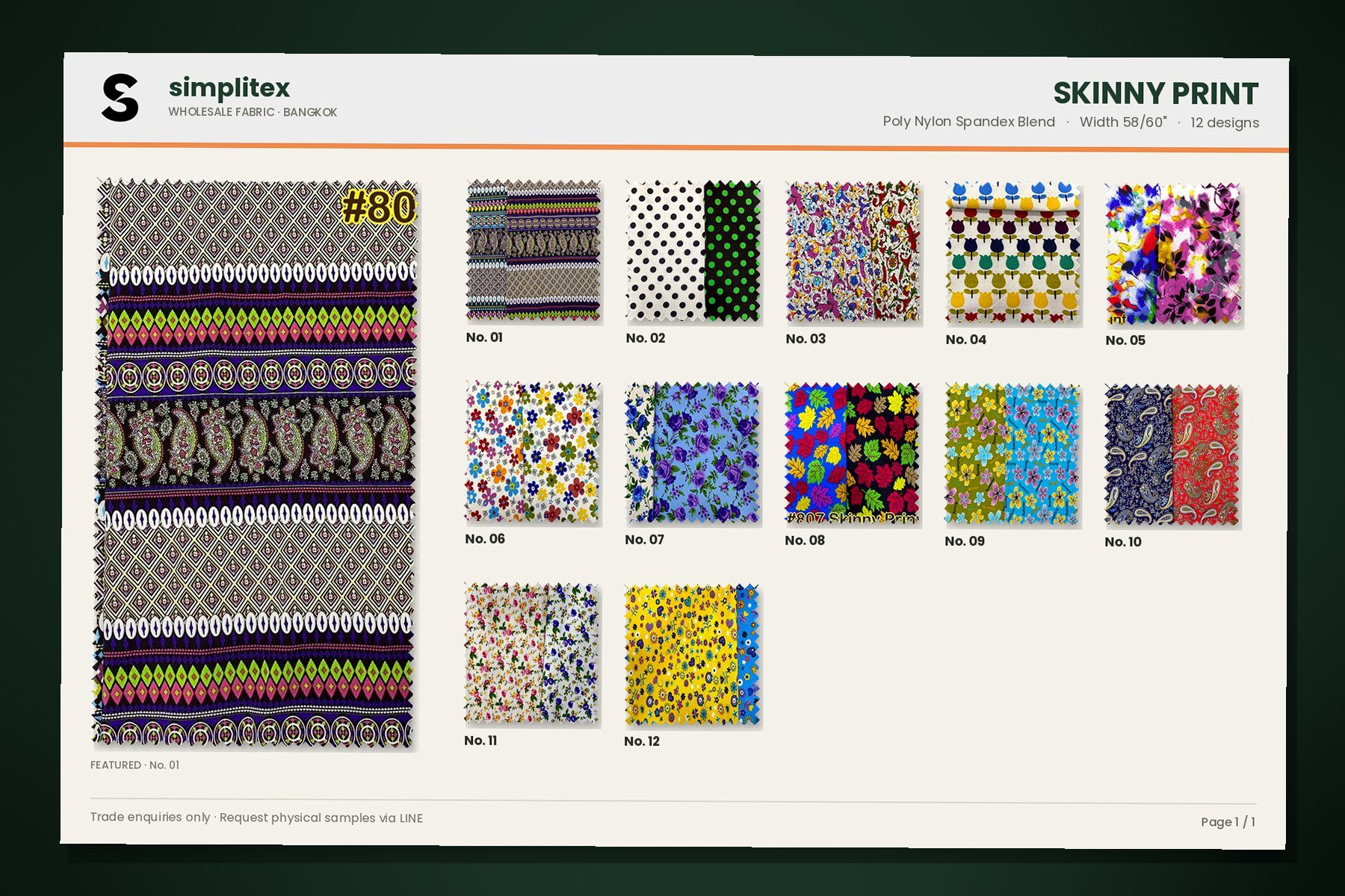 Skinny Print sample book